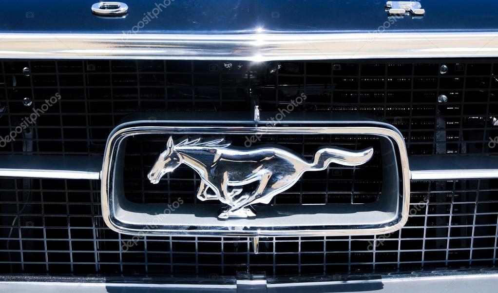Warsaw, Poland - 7th June, 2009: famous ford mustang sign during Men's Day show in Warsaw.
