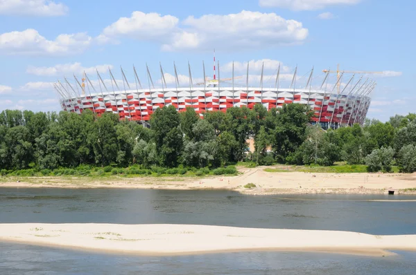 Строительство Национального стадиона в Варшаве, Польша — стоковое фото