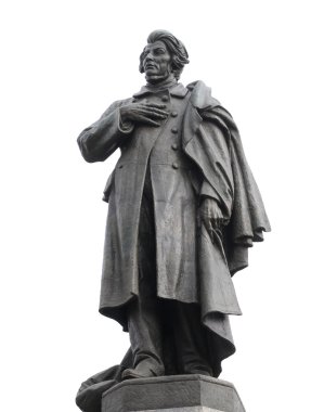 Adam Mickiewicz statue in Warsaw, Poland clipart