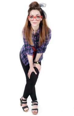 retro tarzı pin-up genç güzel kadın