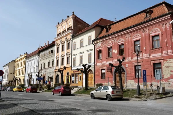 Colored houses in Levoca. — Stock Photo, Image