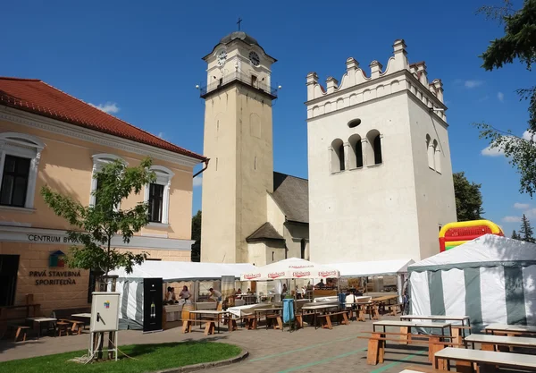 Towers in center of Poprad town in Slovakia. — Stock Photo, Image