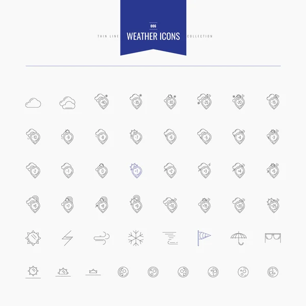 Weather and Temperature Icons set. — 图库矢量图片