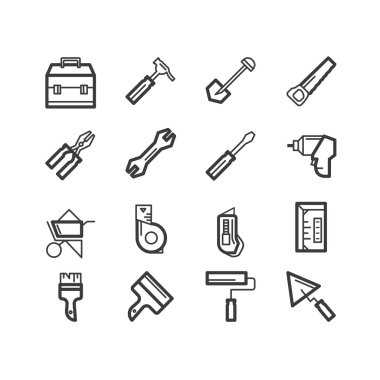 Repair tools icons. repair and construction icons.