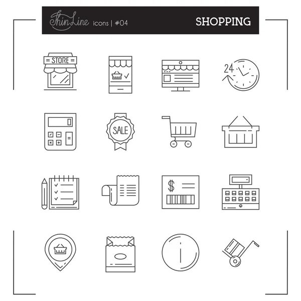 Shopping, Store and more thin line icons set — Wektor stockowy