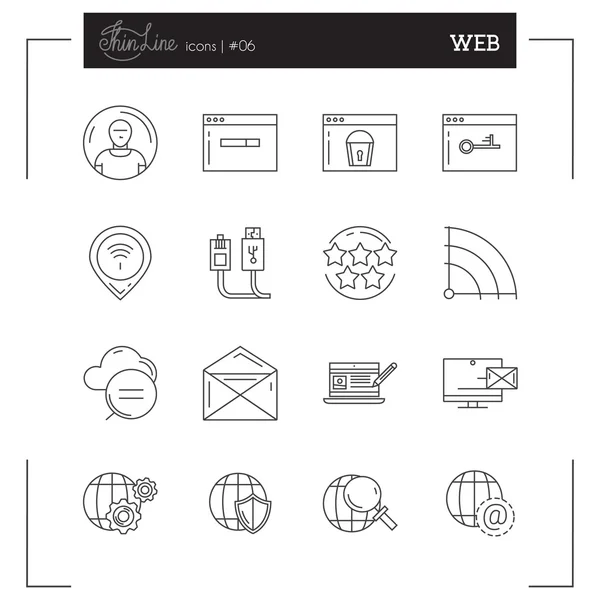 Conjunto de iconos de tecnología, electrónica y más líneas delgadas — Archivo Imágenes Vectoriales