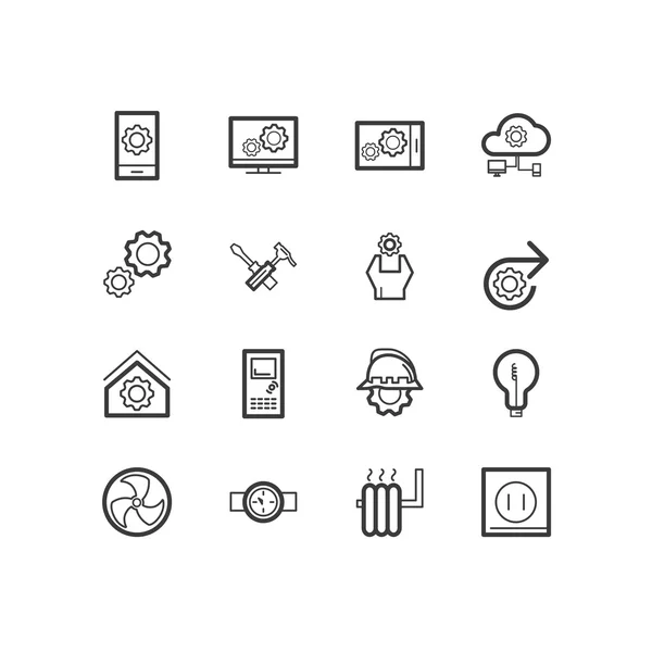 Engineering house icons. Engineering and construction icons. — 스톡 벡터