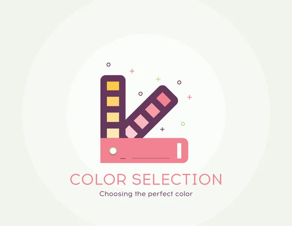 Icono de selección de color: diseño plano de línea delgada de elegir el proceso de color perfecto Iconos de color modernos planos para la industria de la impresión y el diseño gráfico — Archivo Imágenes Vectoriales