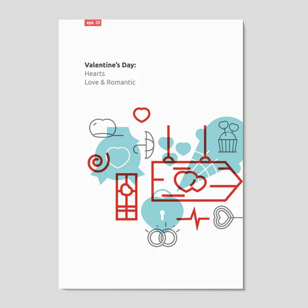 Artistic creative Valentines day illustration and typography elements. Design for poster, card, invitation, placard, brochure, flayer, pamphlet. — Διανυσματικό Αρχείο