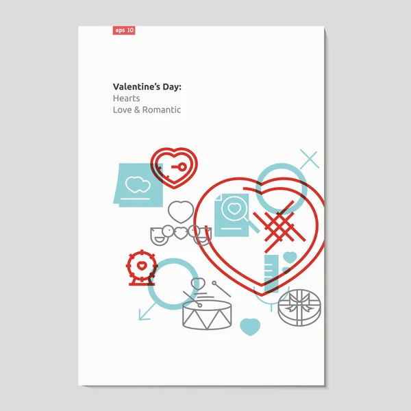 Artistic creative Valentines day illustration and typography elements. Design for poster, card, invitation, placard, brochure, flayer, pamphlet. — Stockvector