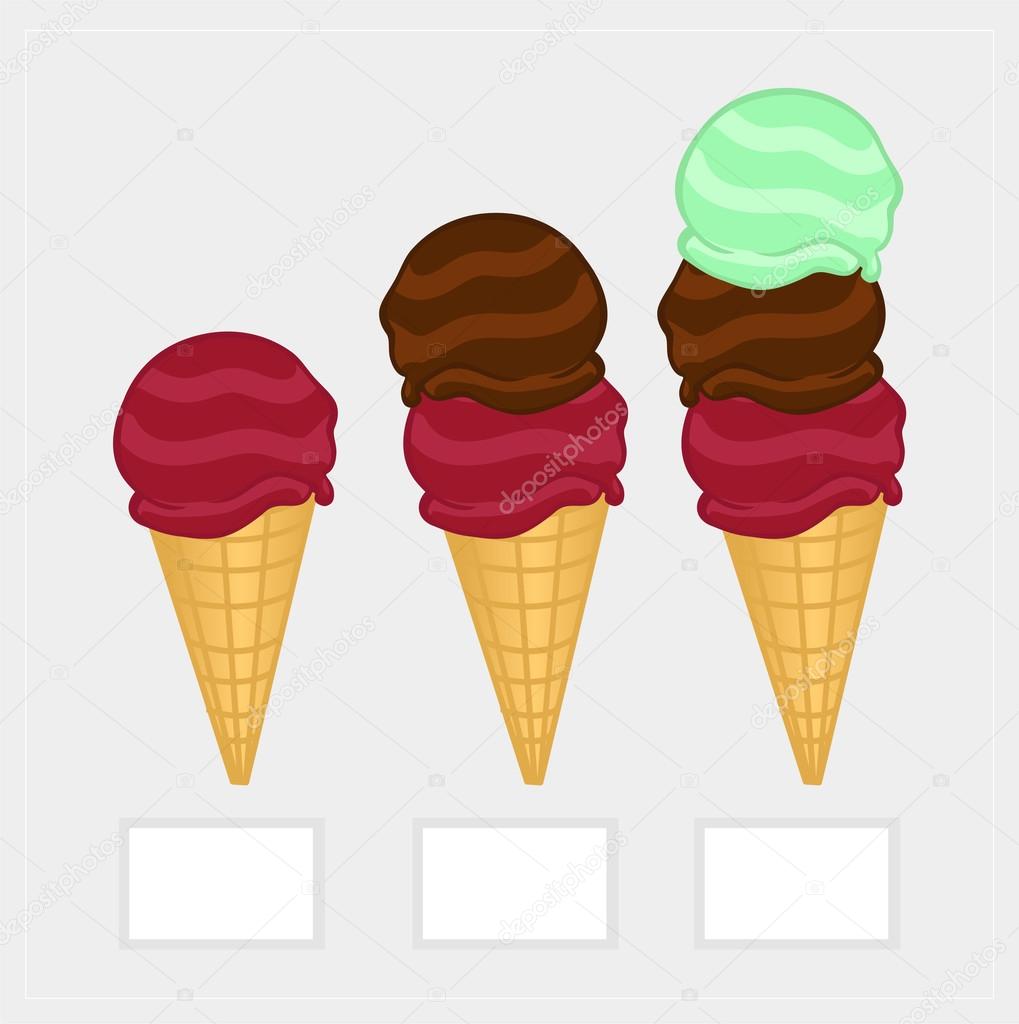Ice-cream illustration set. Price list with a set of balls of ice-cream in small wafer cones Stock Vector Image by ©Ermine #100622536 Ice-cream illustration set. Price list with a set of balls of ice-cream in small wafer cones Stock Vector Image by ©Ermine #100622536