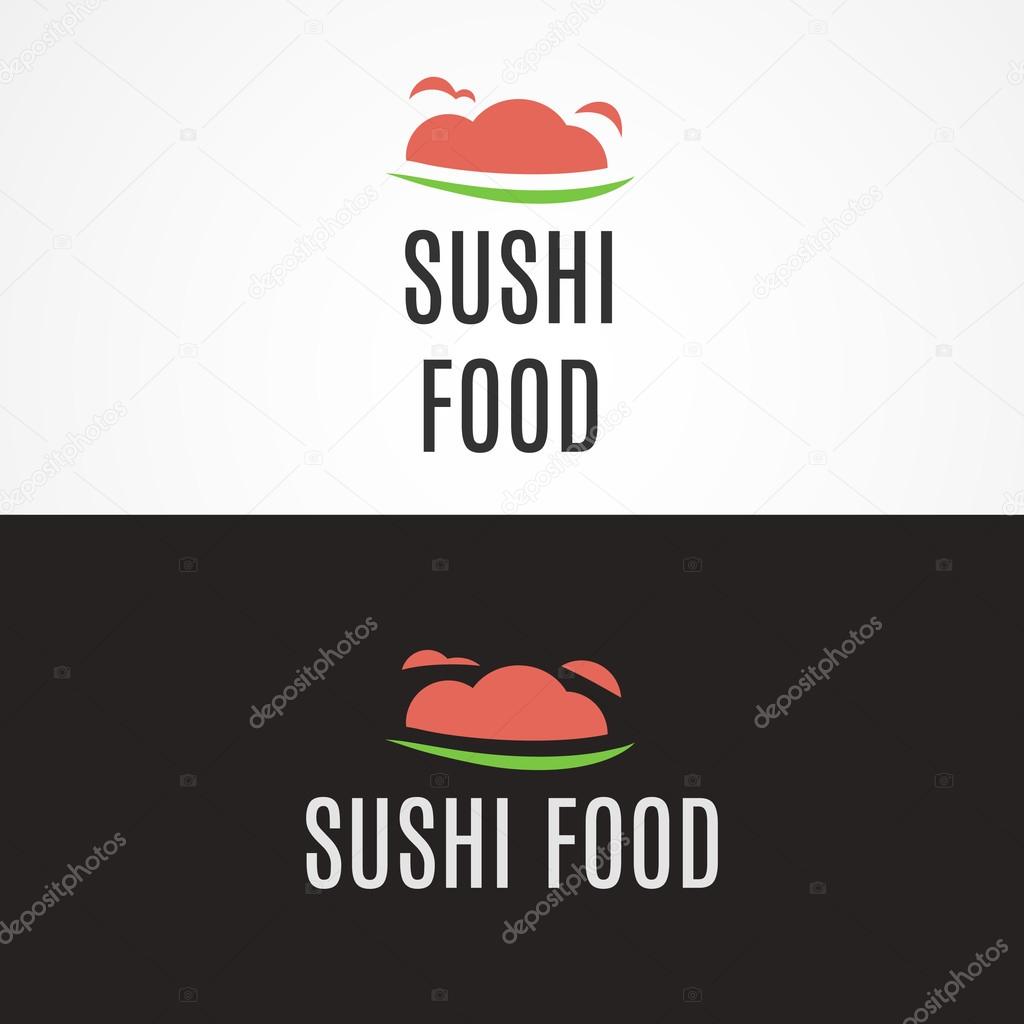 Sushi Food, food logo, Japanese food logo, vector logo template. Testy Food restaurant silhouette. Cooking logo icon template. Japanese kitchen, sushi silhouette, cafe logo.
