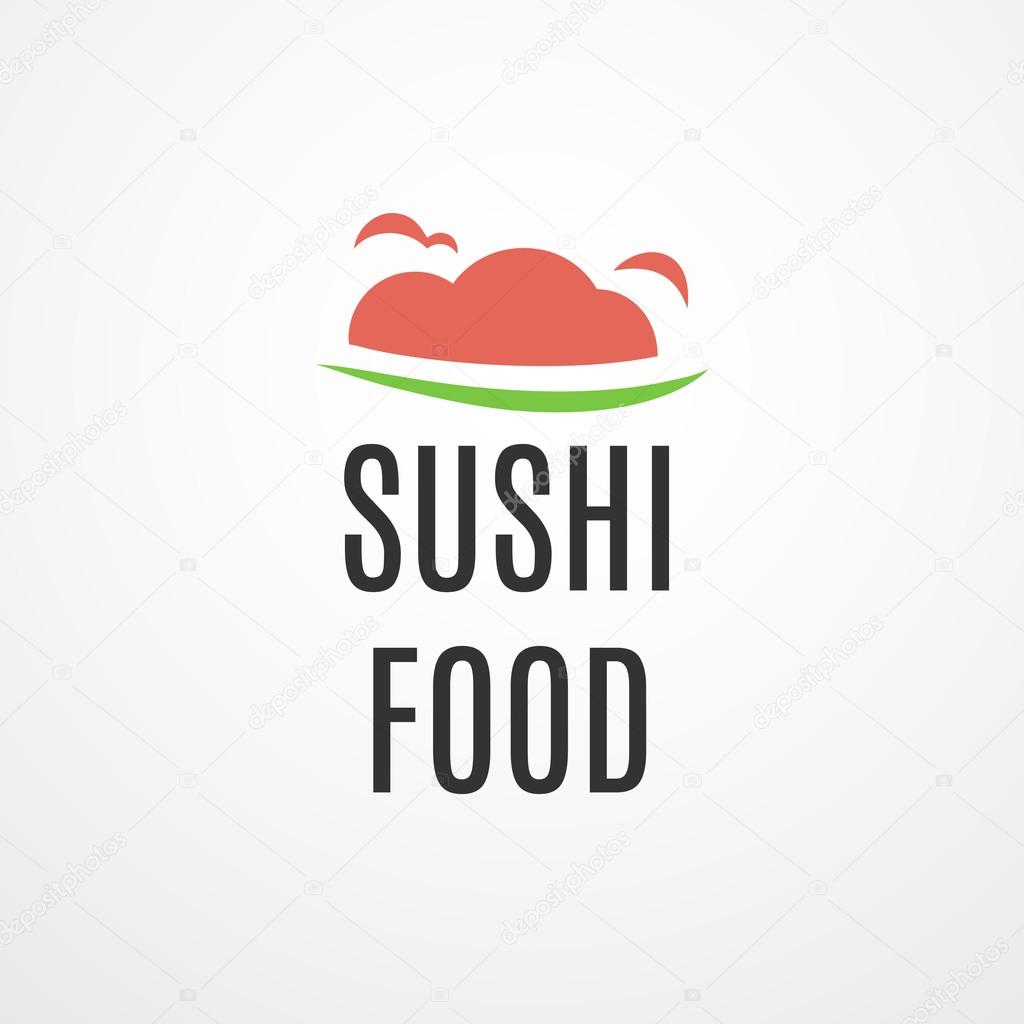 Sushi Food, food logo, Japanese food logo, vector logo template. Testy Food restaurant silhouette. Cooking logo icon template. Japanese kitchen, sushi silhouette, cafe logo.
