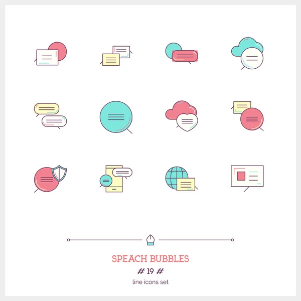 Speech bubbles icons set. Vector logo icons illustrations. — ストックベクタ