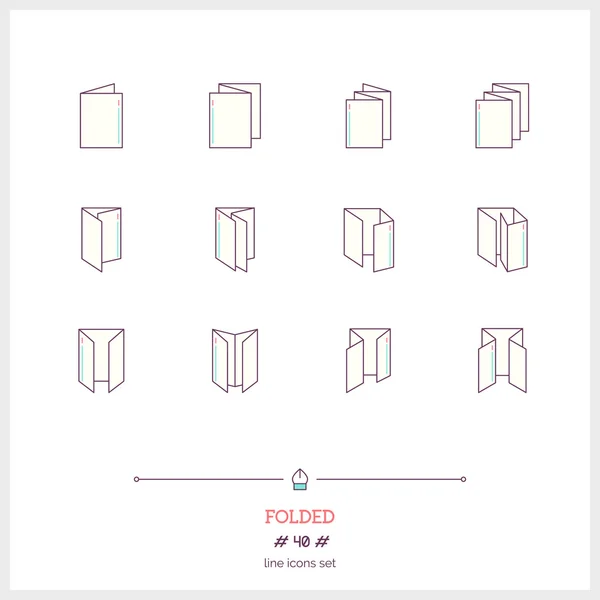 Renkli simge Folded nesneleri kümesi. Skor düzeni kitapçıklar, 