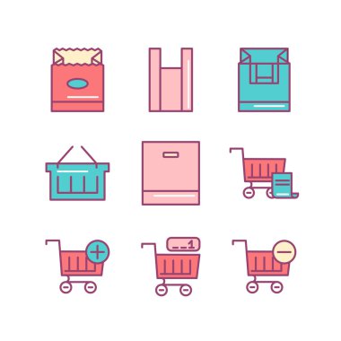 Baskı ürünleri simgeler kümesi şarkı söylüyor. İnce çizgi sanat simgeler. Düz Arpacık