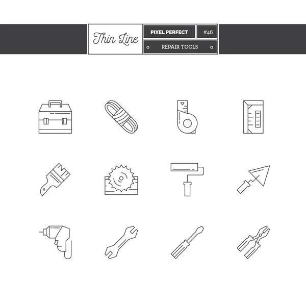 Набор иконок для постройки линии. Ремонт и строительство объектов . — стоковый вектор