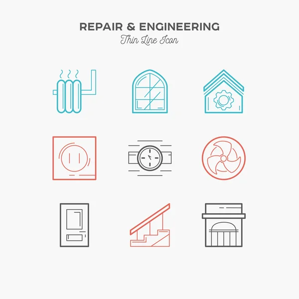 Repair engineering, interior detail, electricity, ventilation, s — Stock Illustration Repair engineering, interior detail, electricity, ventilation, s Vector Graphics