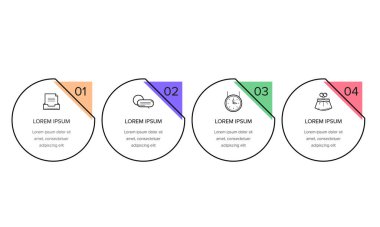 Bilgisel. Simgeler, seçenekler veya adımlarla vektör Infographic tasarım şablonu. İşlem şeması, sunumlar, iş akışı düzeni, afiş, akış şeması, bilgi grafiği için kullanılabilir.