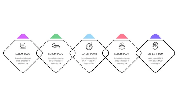 Infografisch Vector Infographic Design Template Met Pictogrammen Opties Stappen Kan — Stockvector