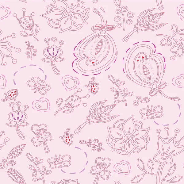 Doodles Patrón floral. Patrón floral. Fondo de dibujo floral. Lindo patrón floral . — Vector de stock