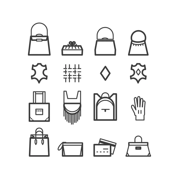 Bags icons. women bags icons, bags shop icons. Icons for design. — Stock Vector