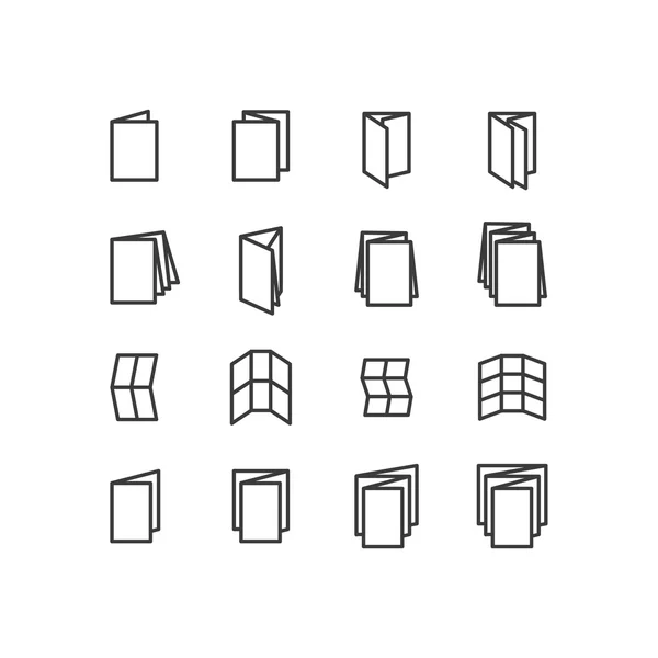 Yazdırma simgeler. katlanmış simgeler. düzeni kitapçıklar simgeler puanlama. Tasarım simgeler.