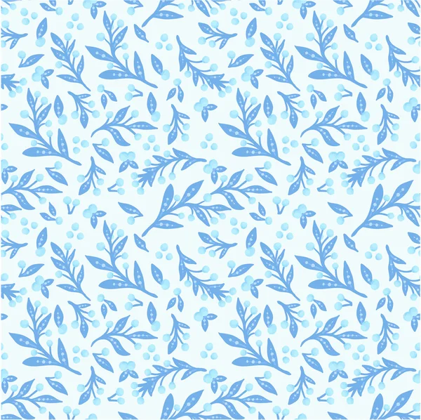 Padrão floral azul sem costura. Fundo no estilo do estilo gzhel russo . — Vetor de Stock