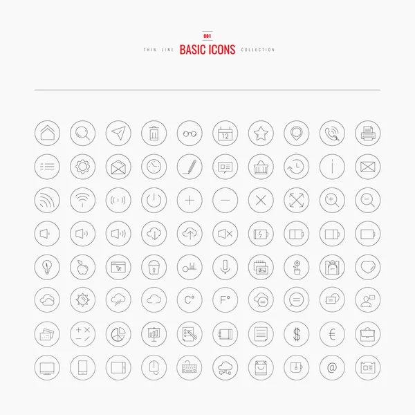 Universal line icons set for web and mobile — Stock Vector