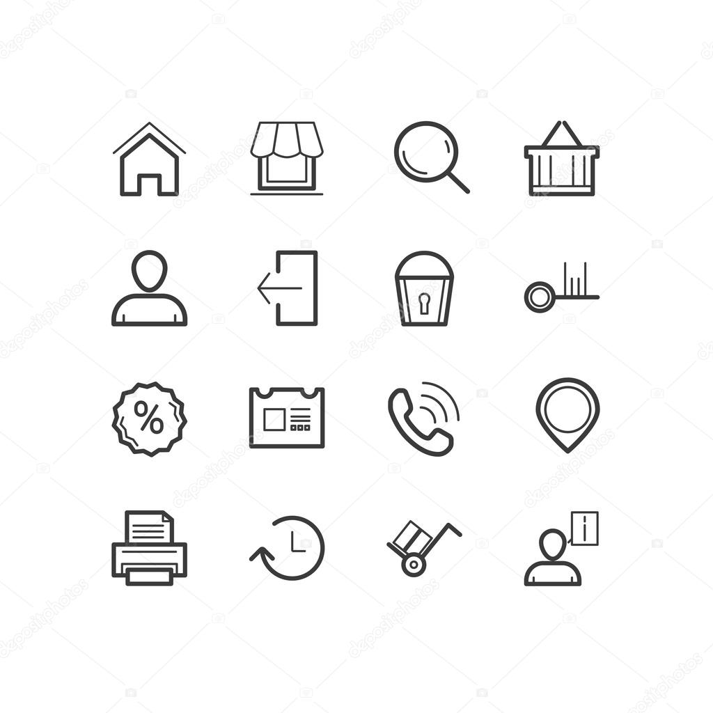 Shopping icons set