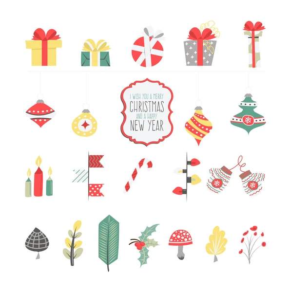Set of Christmas graphic elements — Stock Vector