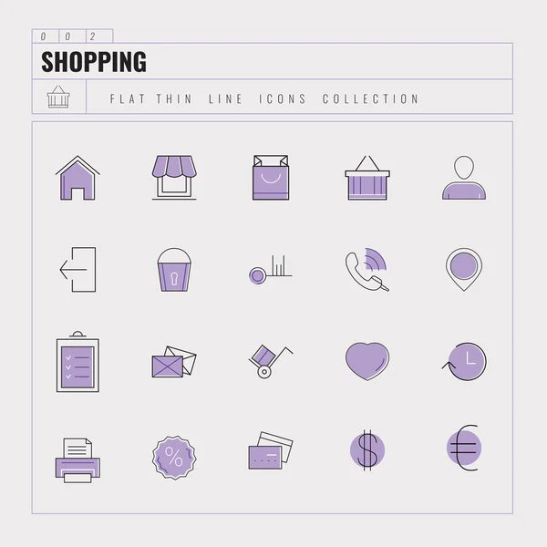 Conjunto de ícones de compras —  Vetores de Stock