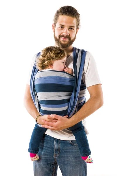 Vater met Babytrage — Stockfoto