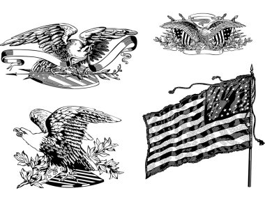 ABD Kartallar ve eski Amerikan tarihi bayrağı