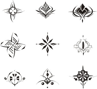 simetrik çiçek dekoratif dingbats