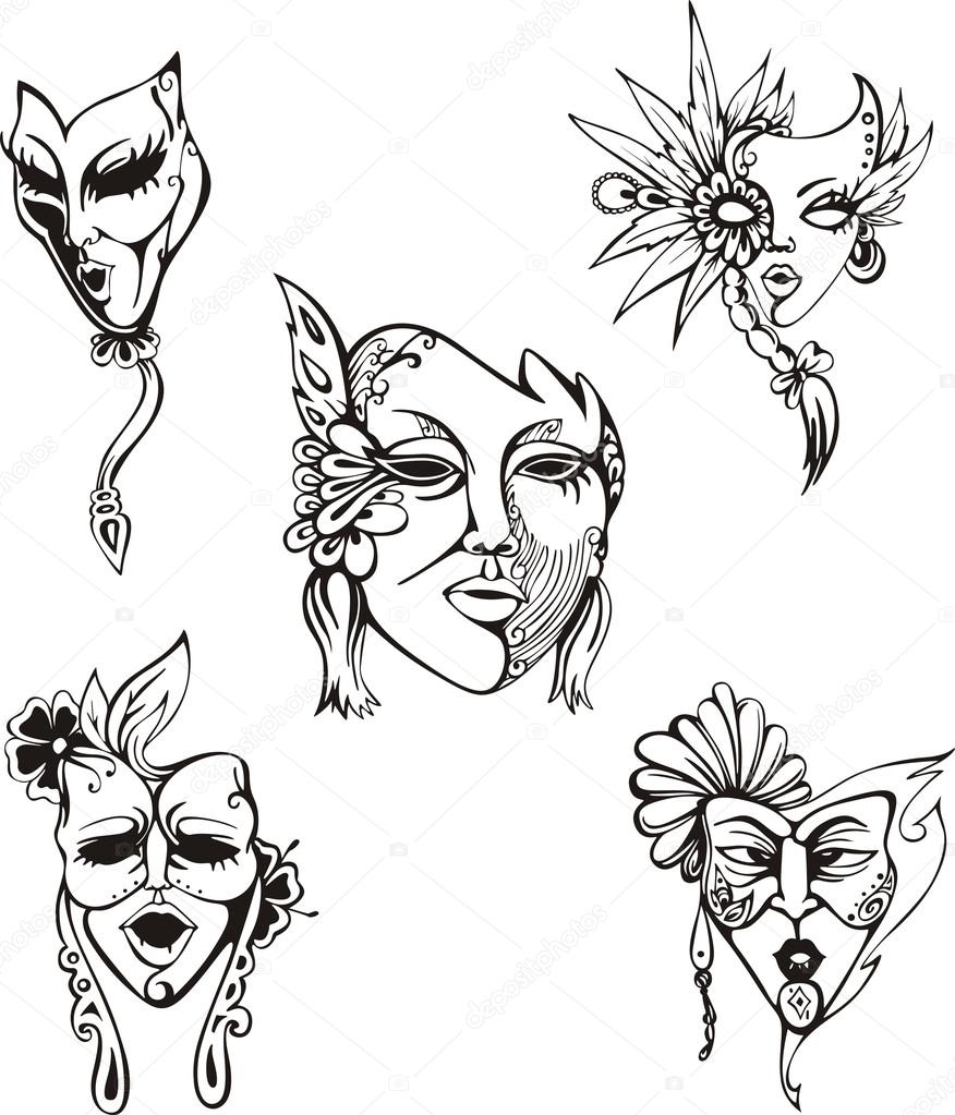 Carnival Venetian Masks Set Stock Vector Image By ©rorius 108218356 
