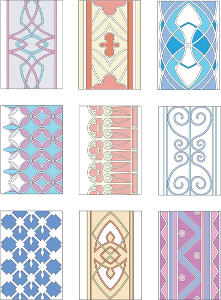 Set of ornamental patterns in mannerism style — Stock Vector