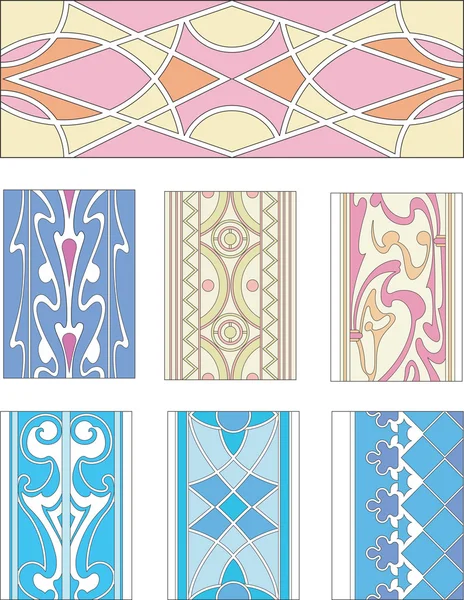 Uppsättning av dekorativa mönster i maner stil — Stock vektor