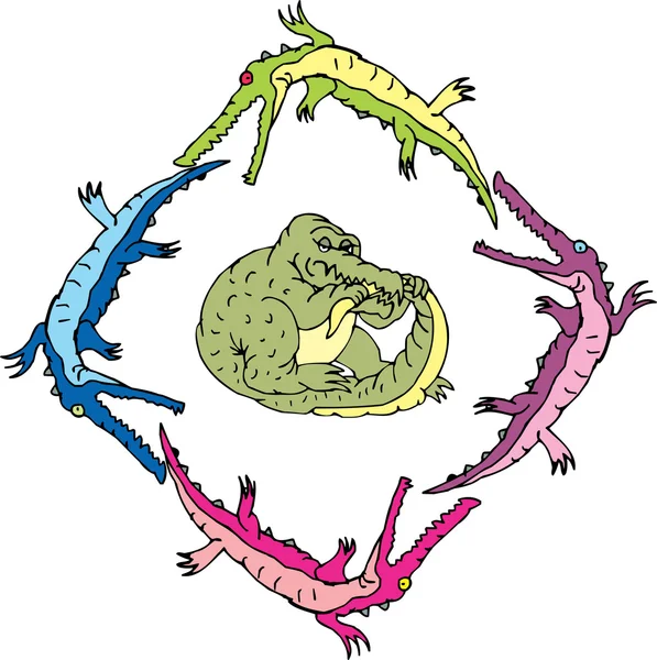 Crocouroboros (ouroboros de caimanes) ) — Archivo Imágenes Vectoriales