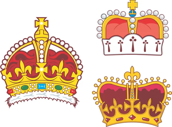 Conjunto de heráldicos coroas reais e príncipe — Vetor de Stock