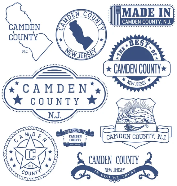 Camden county, Nj, загальний марки і знаки — стоковий вектор