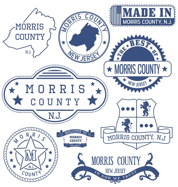 Морріс county, Nj, загальний марки і знаки — стоковий вектор
