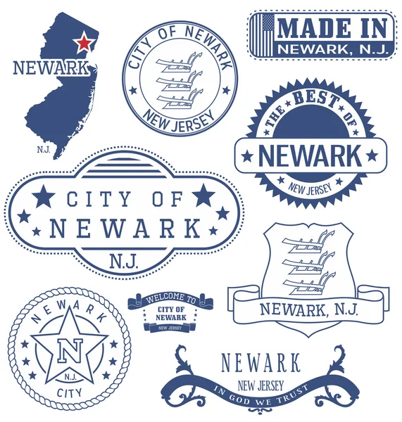 Newark city, nj, generische Marken und Schilder — Stockvektor