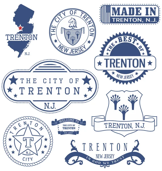 Місто Trenton, Nj, загальний марки і знаки — стоковий вектор