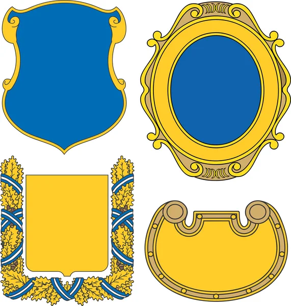 Heraldikai pajzsok és cartouches — Stock Vector