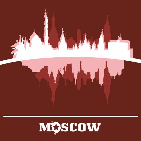 Skyline de Moscú, Rusia, con reflexión — Archivo Imágenes Vectoriales
