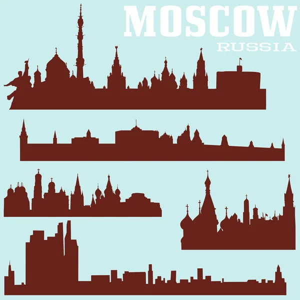 Набір Москви силуети — стоковий вектор