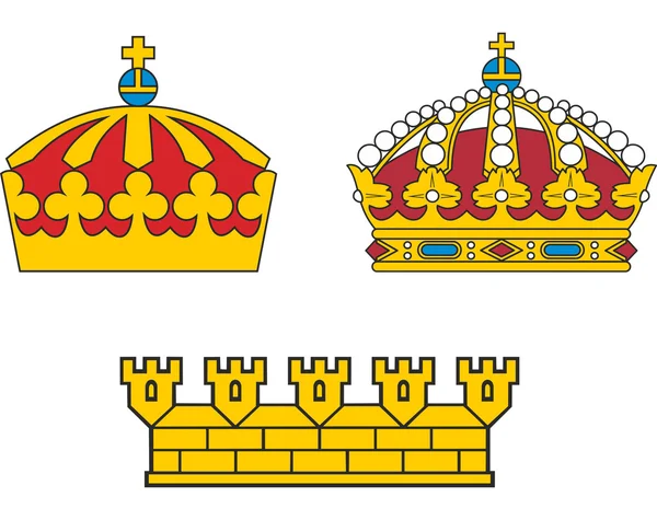 Uppsättning av heraldiska kronor — Stock vektor