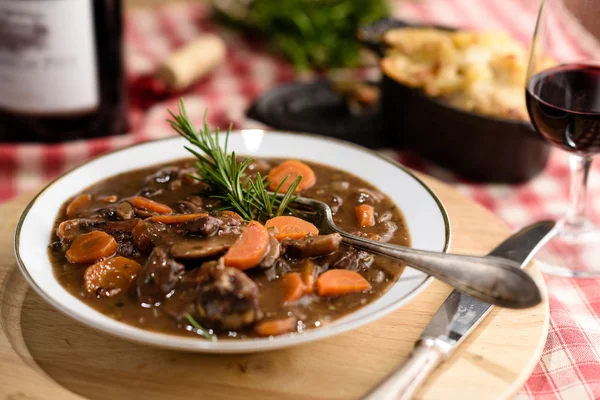 Francuskiej wołowiny bourguignon — Zdjęcie stockowe