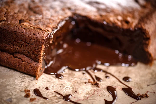 Choklad fondant efterrätt — Stockfoto